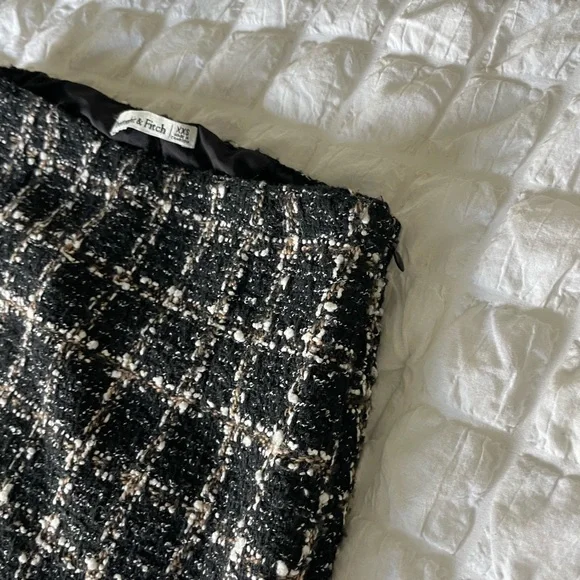 Abercrombie & Fitch tweed Pencil Mini Skort Black and White - Picture 2 of 8